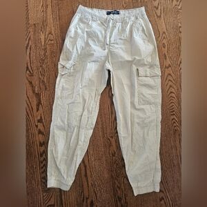 HOLLISTER off white Ultra High Rise Jogger Trouser Elastic Waist & Cuff  Medium